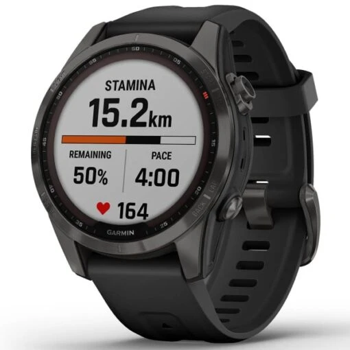 GARMIN FENIX 7S SAPPHIRE SOLAR CARBON GRAY W/BLACK BAND 22 -Uitrusting Voor Buiten 9 101771 fenix 7s sapphire solar carbon gray w black band 010 02539 25 02