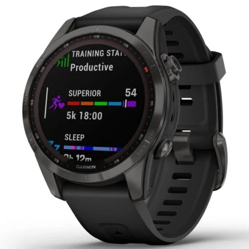 GARMIN FENIX 7S SAPPHIRE SOLAR CARBON GRAY W/BLACK BAND 22 -Uitrusting Voor Buiten 9 101771 fenix 7s sapphire solar carbon gray w black band 010 02539 25 03