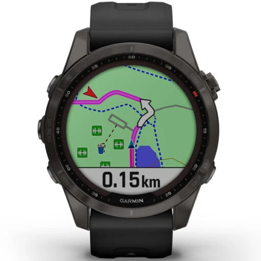 GARMIN FENIX 7S SAPPHIRE SOLAR CARBON GRAY W/BLACK BAND 22 -Uitrusting Voor Buiten 9 101771 fenix 7s sapphire solar carbon gray w black band 010 02539 25 04