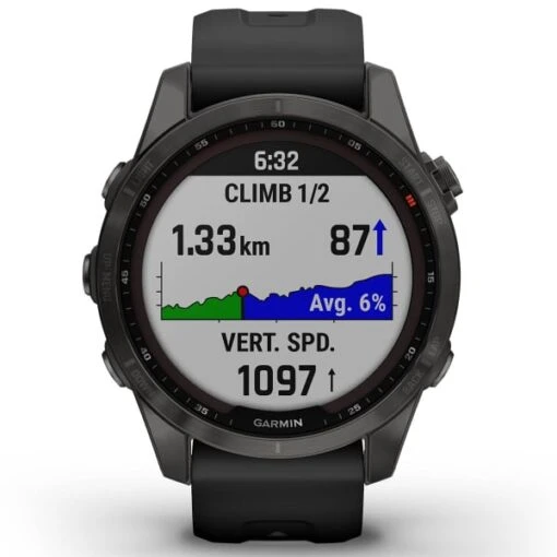 GARMIN FENIX 7S SAPPHIRE SOLAR CARBON GRAY W/BLACK BAND 22 -Uitrusting Voor Buiten 9 101771 fenix 7s sapphire solar carbon gray w black band 010 02539 25 05