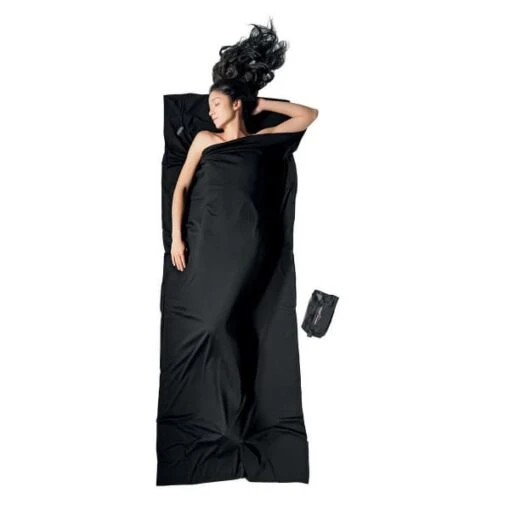 COCOON TRAVEL SHEET MERINO RECT BLACK 23 -Uitrusting Voor Buiten 9 104417 liner merino rect black comwt99 01