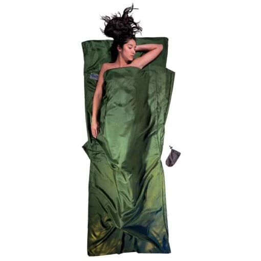 COCOON TRAVEL SHEET SILK RECT DARK OLIVE 23 -Uitrusting Voor Buiten 9 104493 liner silk rect dark olive cost70 01