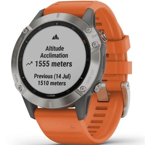 GARMIN FENIX 6 SAPPHIRE TITANE GRAY W/ORANGE BAND 21 -Uitrusting Voor Buiten 9 64859 fenix 6 sapphire gray w orange band 010 02158 14 02