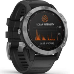 GARMIN FENIX 6 SOLAR SILVER W/BLACK BAND 21 -Uitrusting Voor Buiten 9 77617 010 02410 00 05